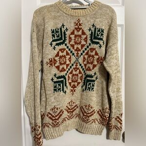 Gulf Traders Sweater Men M Women L 80s 90s Nordic Knit